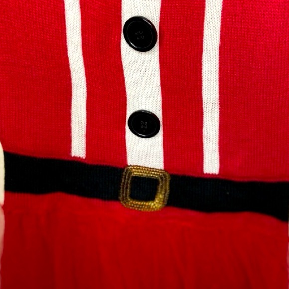 DEREK HEART Mrs. Santa Ugly Christmas Sweater Dress With Tulle Size Small - Picture 4 of 7